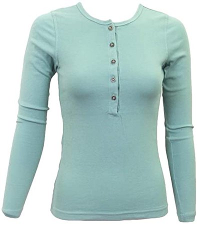 Hard Tail Forever Women’s Long Sleeve Cotton Henley T Shirt, Crewneck Style T-219 at Amazon Women’s Clothing store