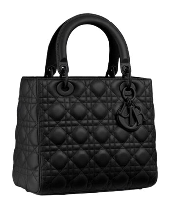 DIOR Medium Lady Dior Bag Black Ultramatte Cannage Calfskin | DIOR