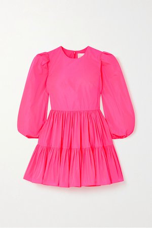 Pink Tiered poplin mini dress | Valentino | NET-A-PORTER