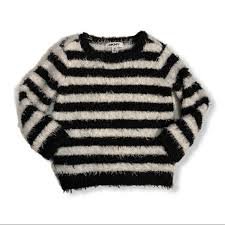 black & white striped sweater