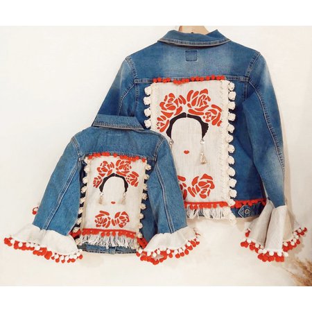 Mexican Frida Kahlo Denim Jacket for Girl