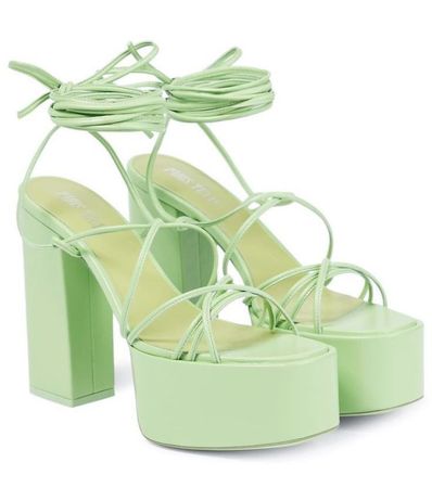 sandalias verdes con tacones
