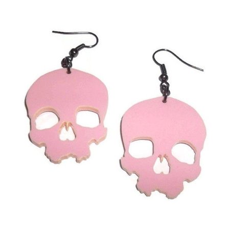 pink skull earrings