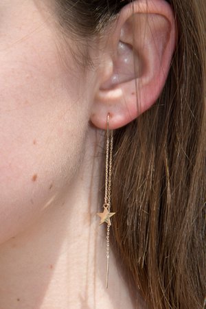 Gold Star Drop Earrings
