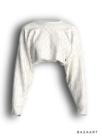 Claire Ivory Distressed Sweater