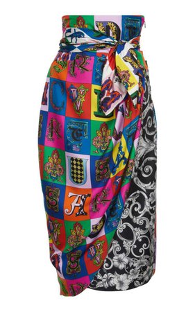 Double Pattern Wrap Skirt by VERSACE