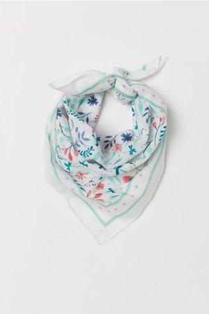 Cotton Scarf - White/patterned - Kids | H&M US