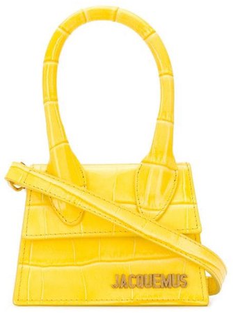 JACQUEMUS Yellow Croc Mini Handbag