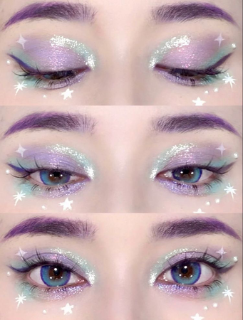 purple eye makeup glitter