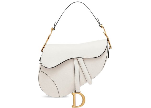 Dior saddle purse (white w gold)