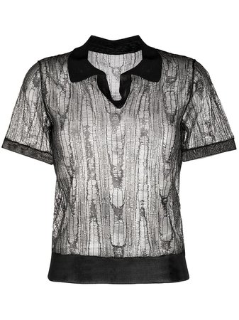 Maison Margiela Ripped Polo Shirt S29GL0031S17349 Black | Farfetch