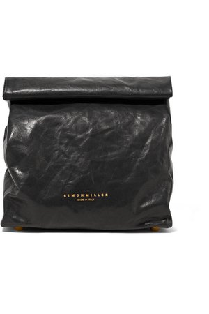 SIMON MILLER | Lunchbag 20 crinkled-leather clutch | NET-A-PORTER.COM