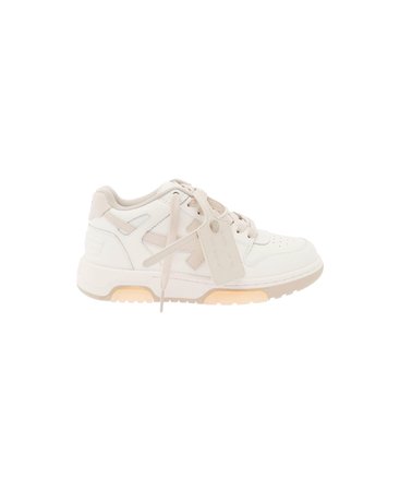 Off-White Out Of Office White And Beige Suede Sneakers Off White Woman | italist