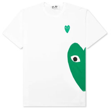 Comme des Garcons PLAY Play Green Emblem Heart T-shirt
White