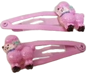 pink poodle hair clip