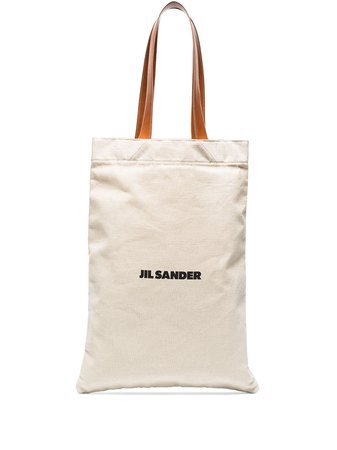 Jil Sander large logo-print flat tote bag - FARFETCH