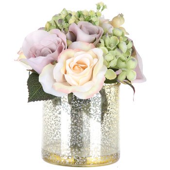 Pink Rose Bouquet in Mercury Glass Pot | Hobby Lobby | 1220748