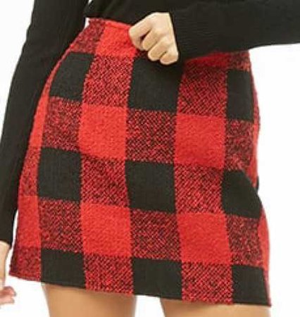 Plaid Skirt (Red & Black)