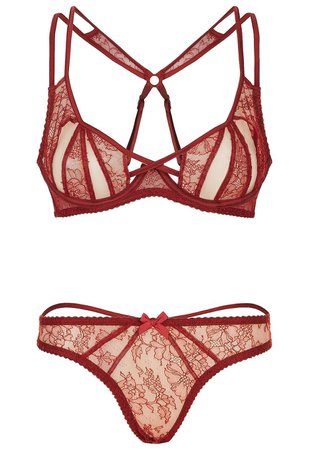 MARTY SIMONE • LUXURY LINGERIE - Agent Provocateur | Marcia - in rusty red Leavers...