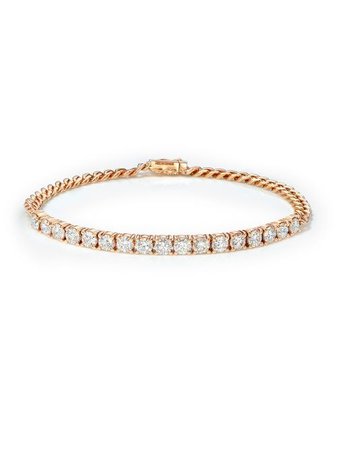 Shop Anita Ko 18kt rose gold diamond cuban link bracelet with Express Delivery - FARFETCH