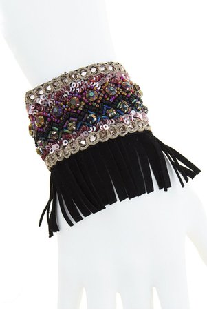 Jessica Fringe Faux Suede Bracelet – Graced Accessory Boutique - Pink