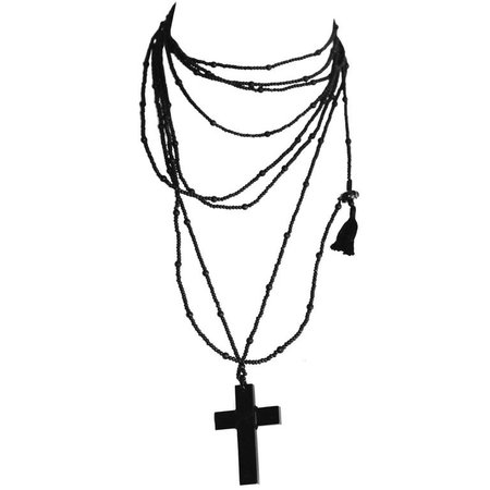 tom ford black wooden cross necklace