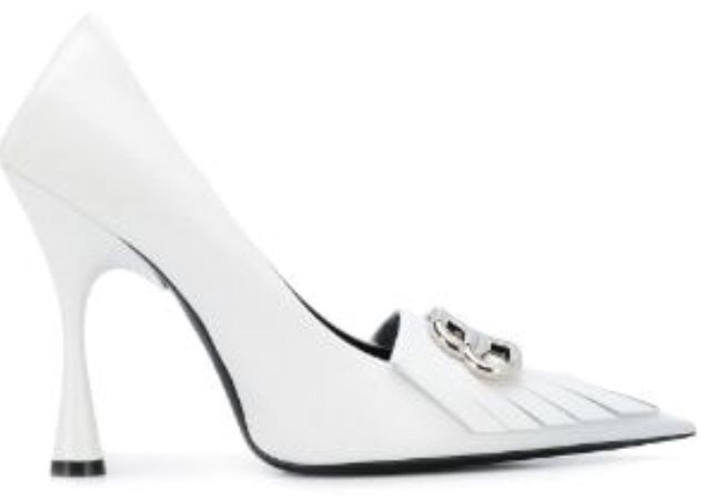 Balenciaga white heels