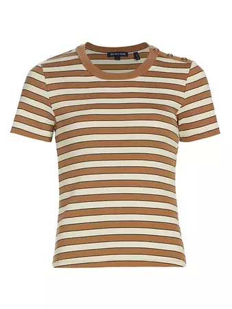Shop Veronica Beard Draya Striped Cotton-Blend T-Shirt | Saks Fifth Avenue