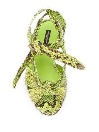 Dolce & Gabbana Snake Print Sandals CQ0403A2043 Green | Farfetch