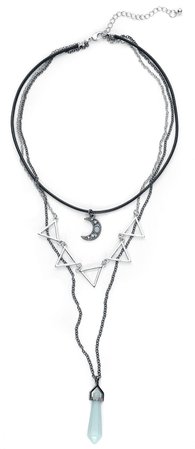 Blue Crystal | Blackheart Necklace | EMP