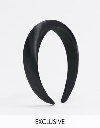 My Accessories London Exclusive black padded headband in black | ASOS