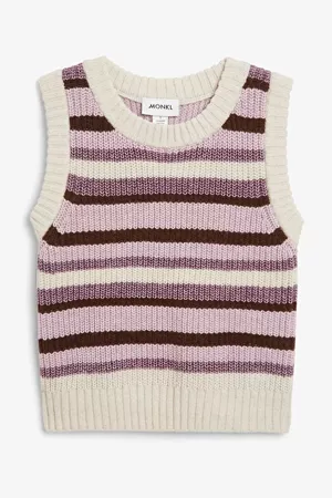 Knit vest - Purple stripes - Knitted tops - Monki WW