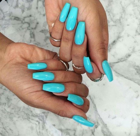 turquoise acrylic nails - Google Search