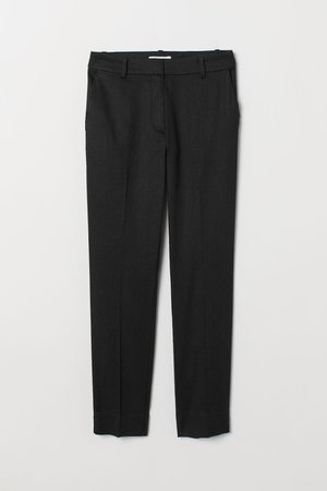 Linen-blend Slacks - Black - Ladies | H&M US
