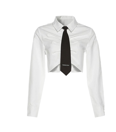 cropped shirt and tie