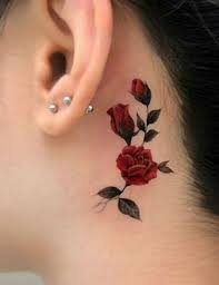 rose tattoo behind ear - Google Search