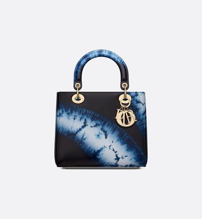 Medium Lady Dior Bag Blue Multicolor Tie & Dior Printed Calfskin - Bags - Women's Fashion | DIOR