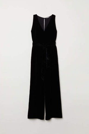 Silk-blend Jumpsuit - Black