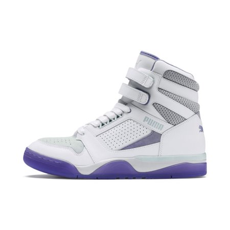 Palace Guard Mid Easter Sneakers | PWht-Dandelion-Prism Violet | PUMA Heritage Basketball | PUMA United States