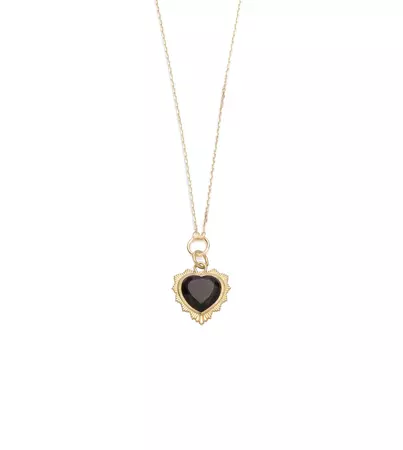 18K Gold Heart Love Mini Medallion Necklace with Gemstone – FoundRae