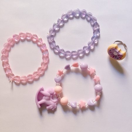 Pink and purple bracelets