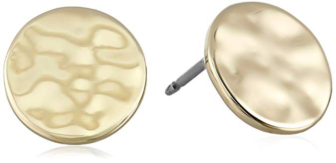 Amazon.com: Kenneth Cole New York Gold-Plated Hammered Disc Earrings: Jewelry