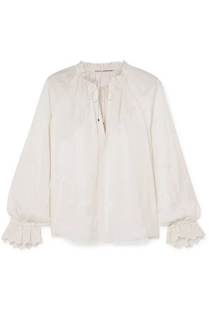 Ulla Johnson | Irene embroidered satin blouse | NET-A-PORTER.COM