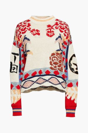 Etro Sequin-embellished cotton-jacquard sweater