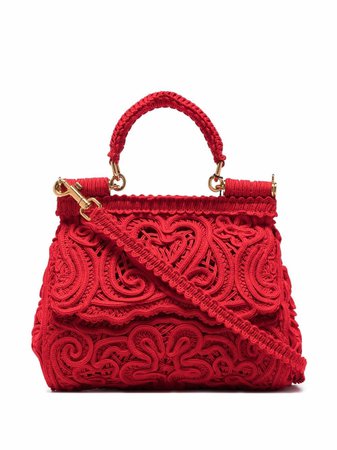 Dolce & Gabbana Small Sicily Crochet Tote Bag