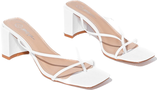 white heel sandals