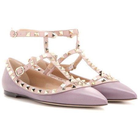 Lilac Studded Ballerina Flats