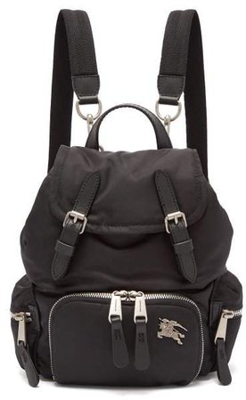 Small Logo Plaque Backpack - Womens - Black