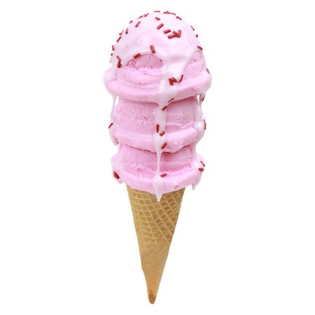 Fake Strawberry Chunk Ice Cream Cone