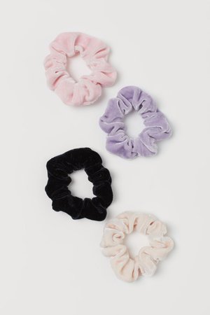 4-pack Scrunchies - light Pink light purple black - Ladies | H&M US
